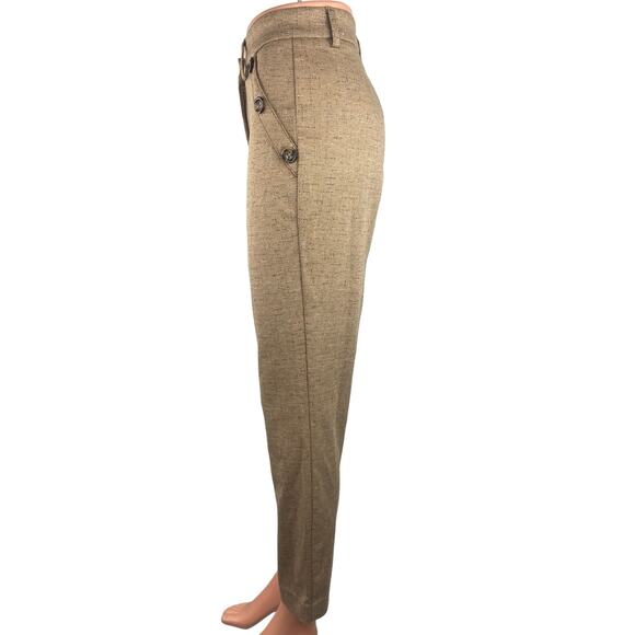 Express Khaki Beige Chino High Rise Skinny Stretch Trouser Dress Pants Size 4 - Picture 2 of 7